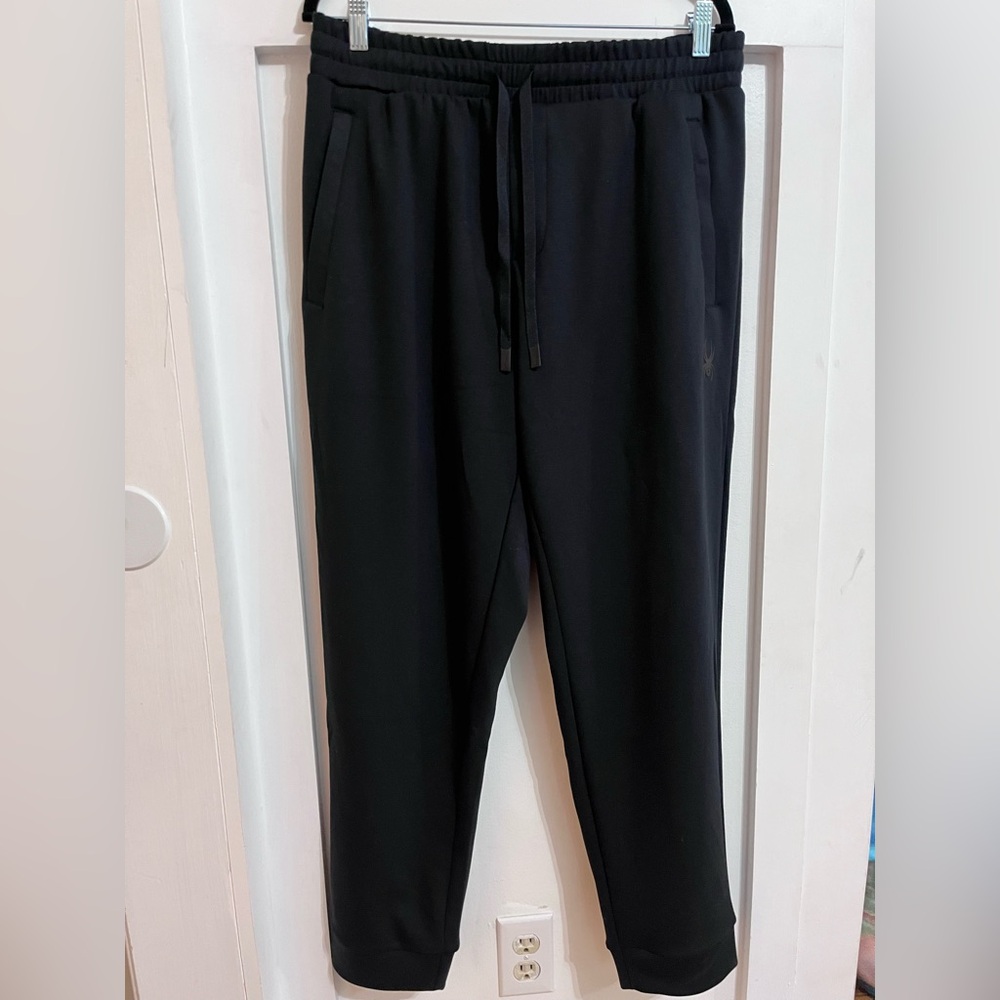 Spyder Men's Blazing Black Tri-Blend Scuba Tapered Active Pants Size L NWT